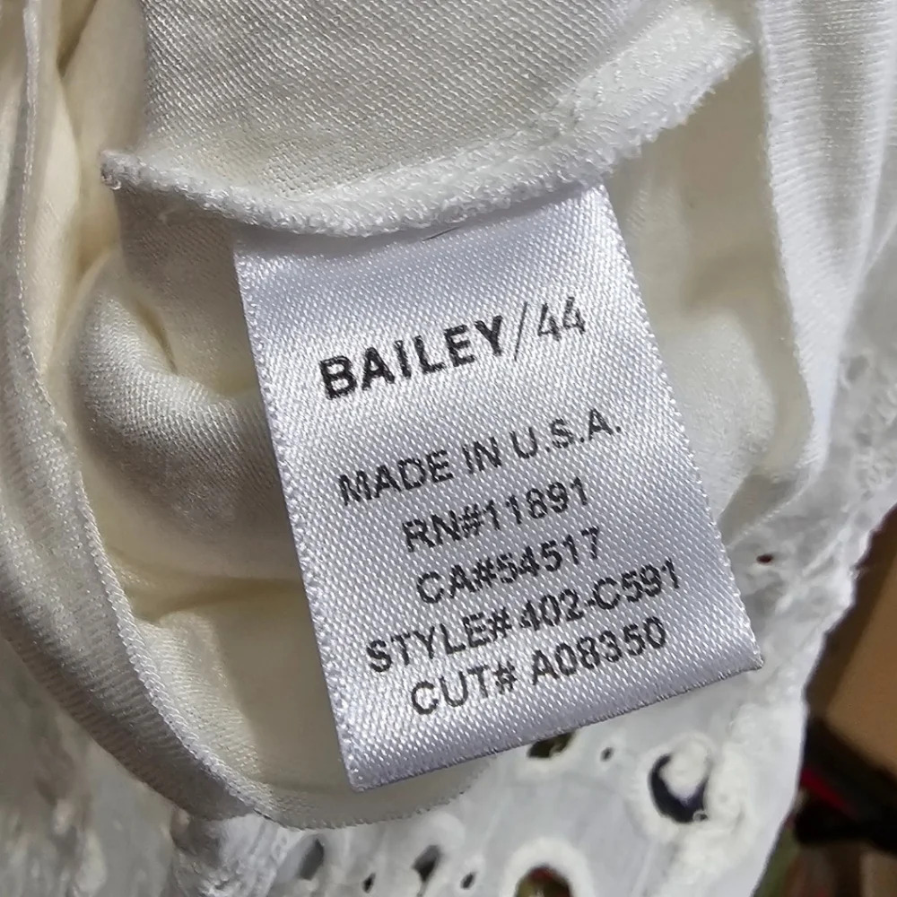 Bailey 44 White Eyelet Boho Tiered Bell Sleeve Blouse - Picture 9 of 11